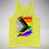 LGBTQ Progress Pride Flag Ripped Reveal Premium Tank Top - Neon Yellow